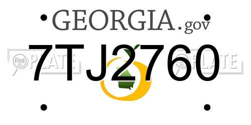 7TJ2760 Georgia License Plate