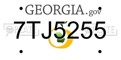 7TJ5255 Georgia License Plate