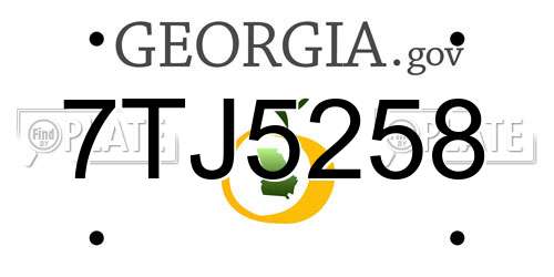 7TJ5258 Georgia License Plate