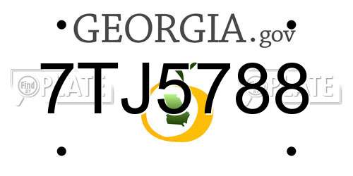7TJ5788 Georgia License Plate