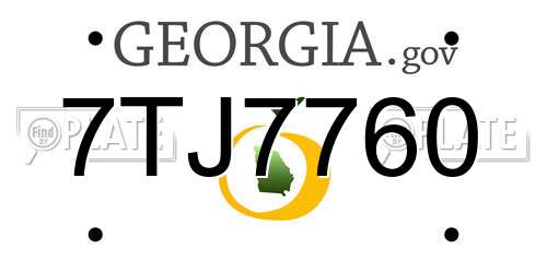7TJ7760 Georgia License Plate