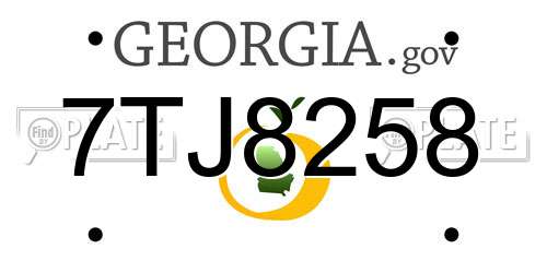 7TJ8258 Georgia License Plate