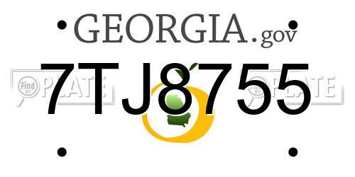 7TJ8755 Georgia License Plate