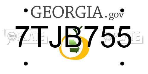 7TJB755 Georgia License Plate