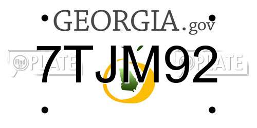 7TJM92 Georgia License Plate