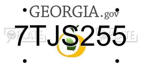 7TJS255 Georgia License Plate
