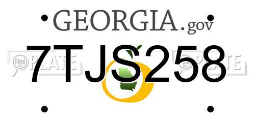 7TJS258 Georgia License Plate