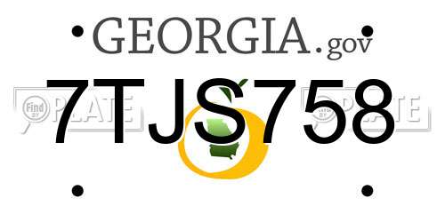 7TJS758 Georgia License Plate