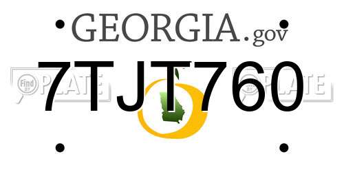 7TJT760 Georgia License Plate