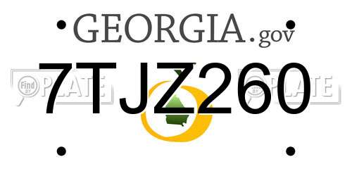 7TJZ260 Georgia License Plate
