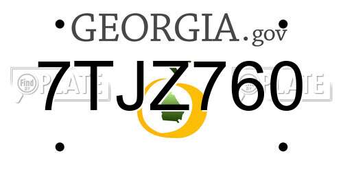 7TJZ760 Georgia License Plate