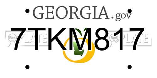 7TKM817 Georgia License Plate