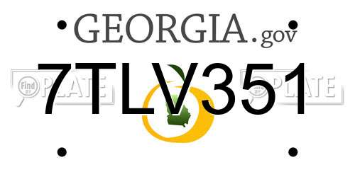 7TLV351 Georgia License Plate