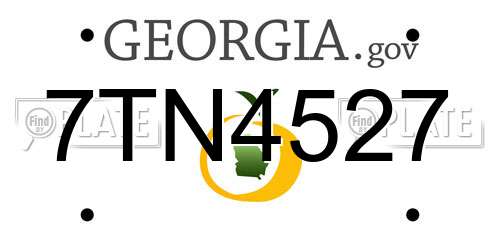 7TN4527 Georgia License Plate