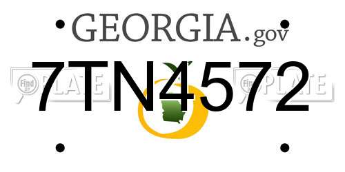 7TN4572 Georgia License Plate