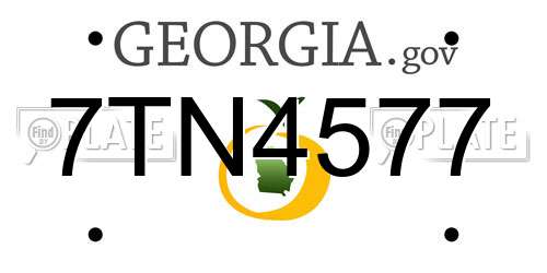 7TN4577 Georgia License Plate