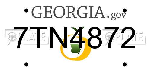 7TN4872 Georgia License Plate