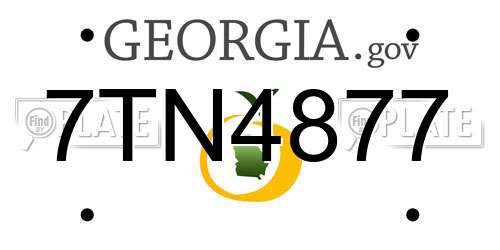 7TN4877 Georgia License Plate