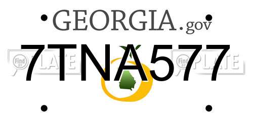 7TNA577 Georgia License Plate