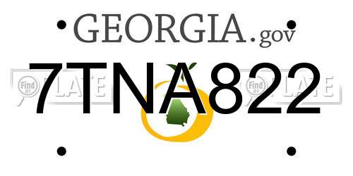 7TNA822 Georgia License Plate