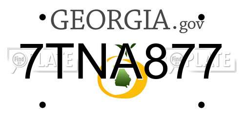 7TNA877 Georgia License Plate
