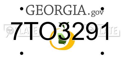 7TO3291 Georgia License Plate