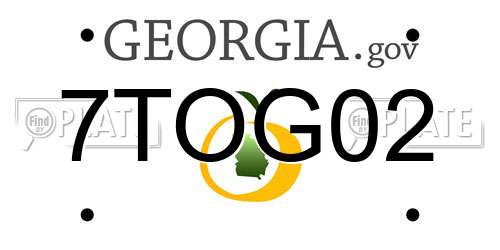 7TOG02 Georgia License Plate