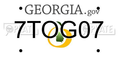 7TOG07 Georgia License Plate