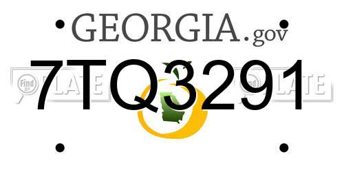 7TQ3291 Georgia License Plate