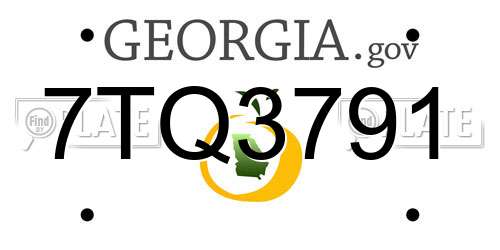 7TQ3791 Georgia License Plate