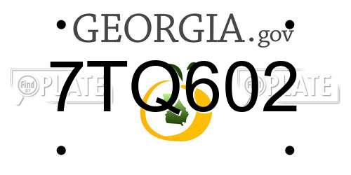 7TQ602 Georgia License Plate