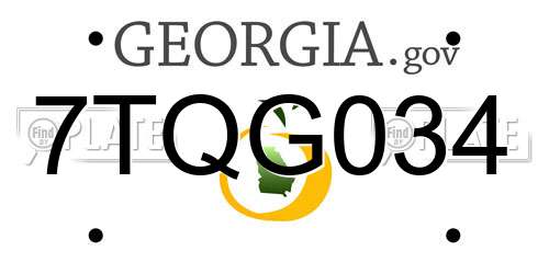7TQG034 Georgia License Plate