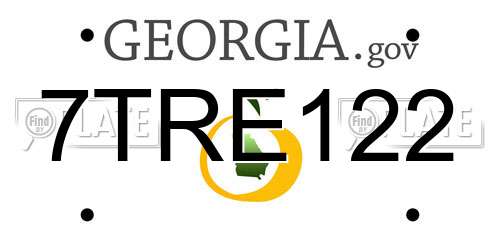 7TRE122 Georgia License Plate