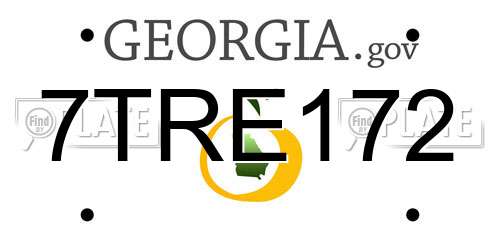 7TRE172 Georgia License Plate