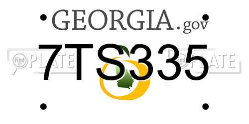 7TS335 Georgia License Plate