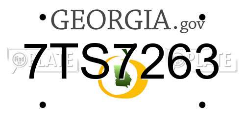 7TS7263 Georgia License Plate