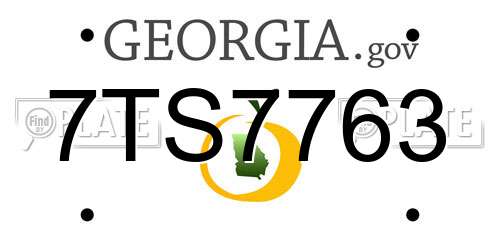 7TS7763 Georgia License Plate