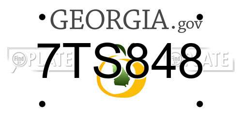 7TS848 Georgia License Plate