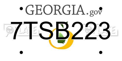 7TSB223 Georgia License Plate