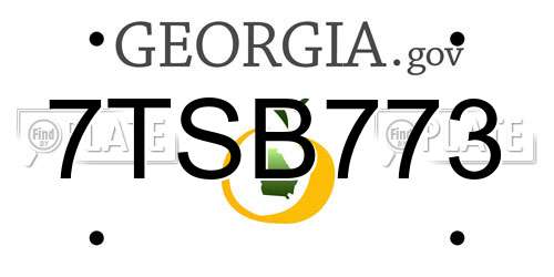 7TSB773 Georgia License Plate