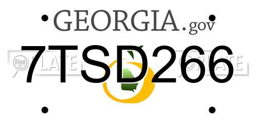 7TSD266 Georgia License Plate