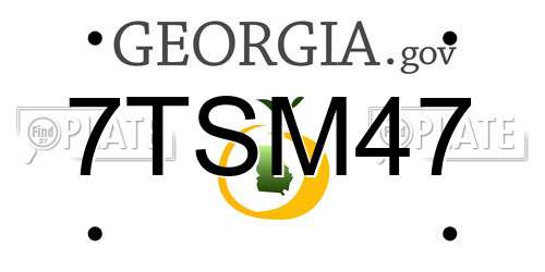 7TSM47 Georgia License Plate