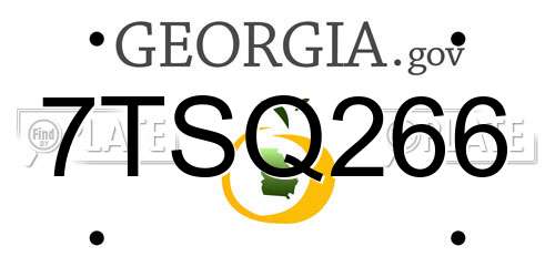 7TSQ266 Georgia License Plate