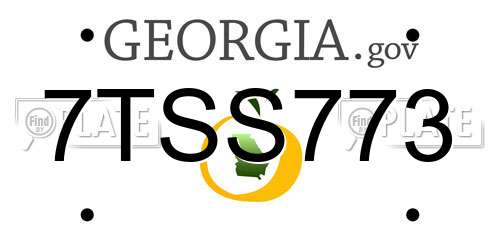 7TSS773 Georgia License Plate
