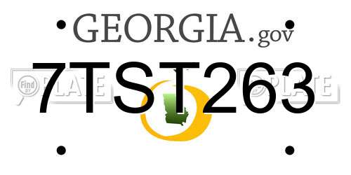 7TST263 Georgia License Plate