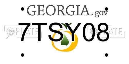 7TSY08 Georgia License Plate