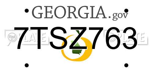 7TSZ763 Georgia License Plate