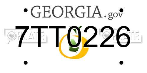 7TT0226 Georgia License Plate