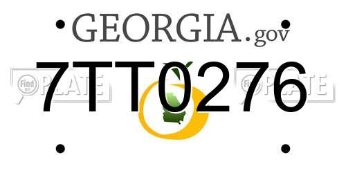 7TT0276 Georgia License Plate