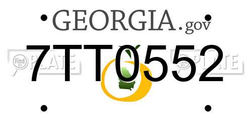 7TT0552 Georgia License Plate